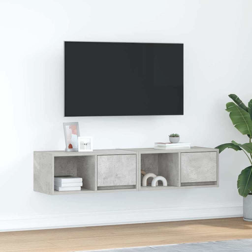 Dulapuri TV 2 buc Beton Gri 60x31x25,5 cm Lemn prelucrat - WALTI WALTI