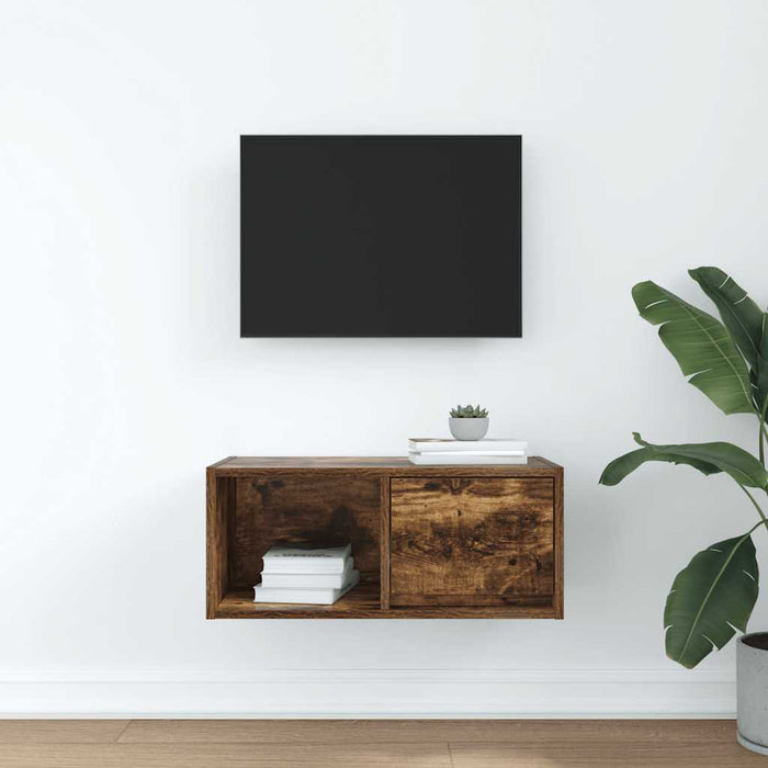 Dulap TV stejar afumat 60x31x25,5 cm din lemn de prelucrare - WALTI WALTI