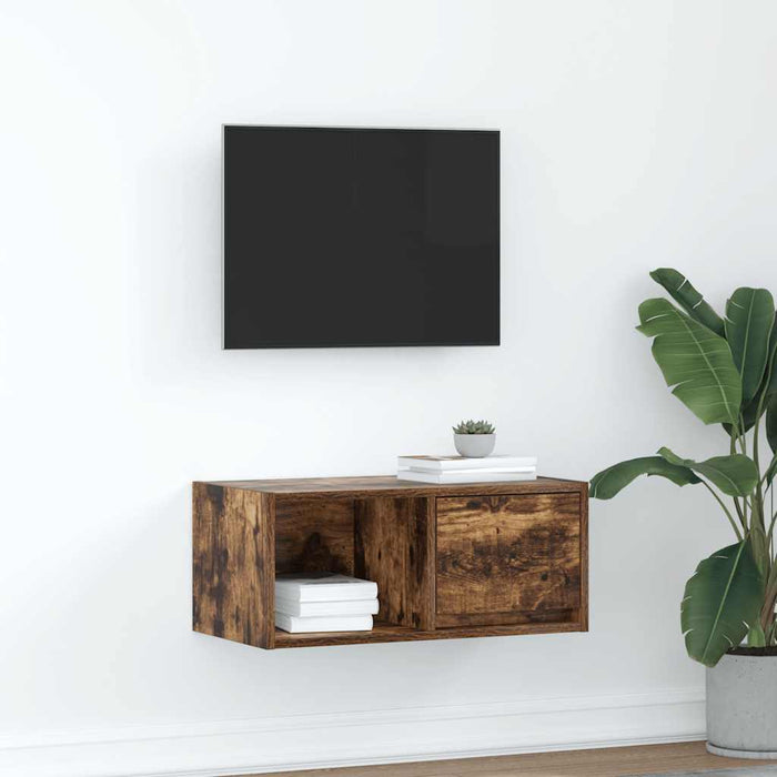 Dulap TV stejar afumat 60x31x25,5 cm din lemn de prelucrare - WALTI WALTI