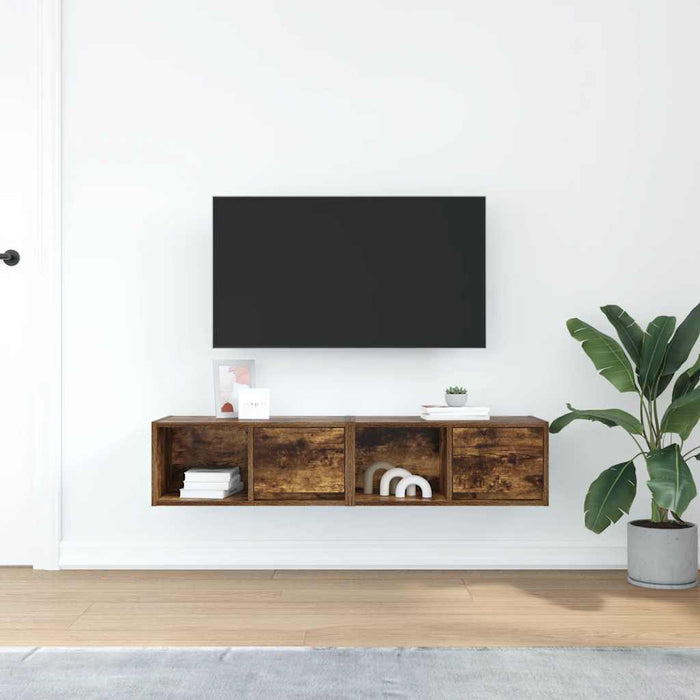 Dulapuri TV 2 buc Stejar afumat 60x31x25,5 cm Lemn prelucrat - WALTI WALTI