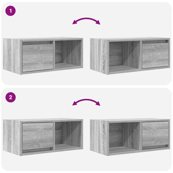 Dulap TV Gri Sonoma 60x31x25,5 cm lemn prelucrat - WALTI WALTI