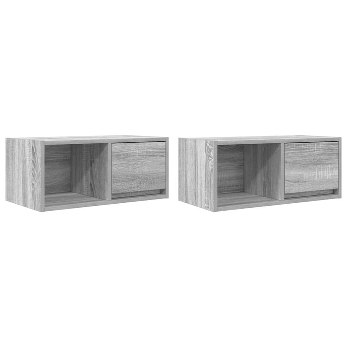 Dulapuri TV 2 buc Gri Sonoma 60x31x25,5 cm Lemn prelucrat - WALTI WALTI
