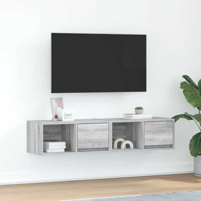 Dulapuri TV 2 buc Gri Sonoma 60x31x25,5 cm Lemn prelucrat - WALTI WALTI