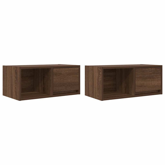 Dulapuri TV 2 buc Stejar maro 60x31x25,5 cm Lemn prelucrat WALTI