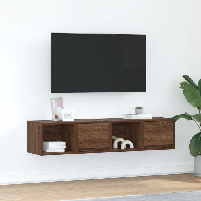 Dulapuri TV 2 buc Stejar maro 60x31x25,5 cm Lemn prelucrat WALTI