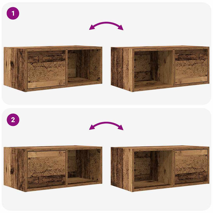 Dulapuri TV 2 buc Lemn vechi 60x31x25,5 cm Lemn prelucrat - WALTI WALTI