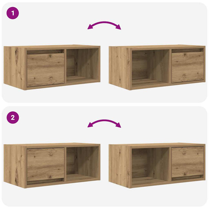 Dulapuri TV 2 buc Stejar Artisan 60x31x25,5 cm Lemn prelucrat - WALTI WALTI