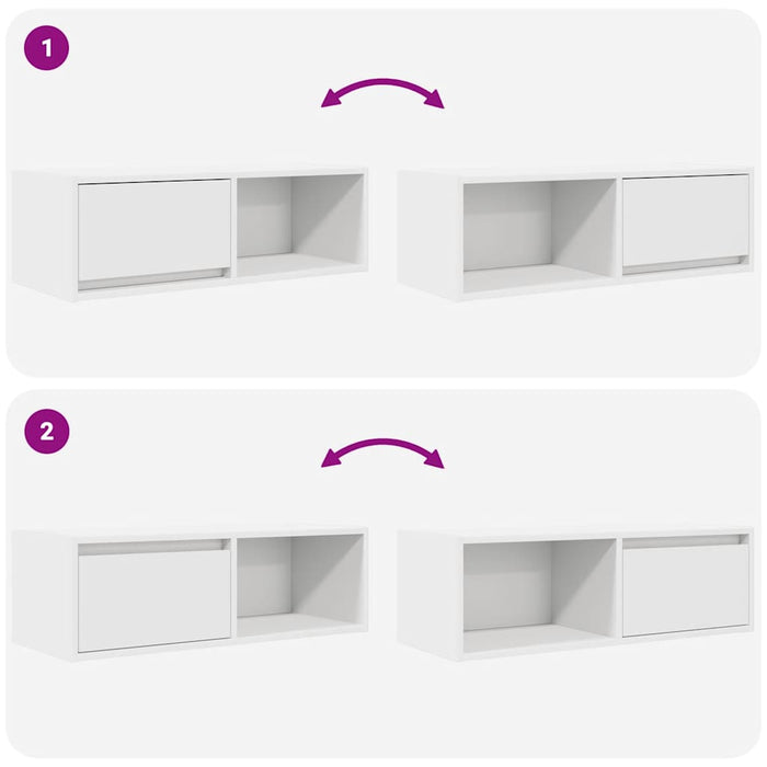 Dulap TV alb 80x31x25,5 cm lemn prelucrat - WALTI WALTI