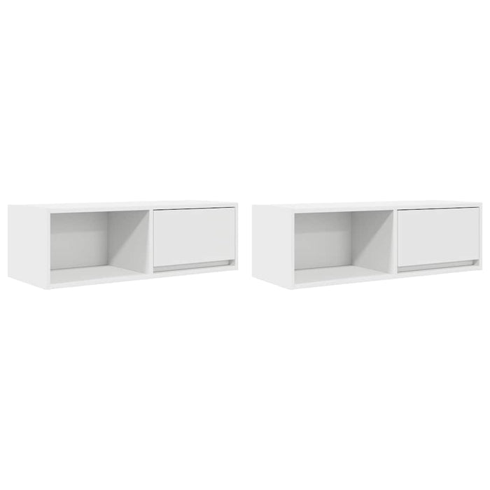 Dulapuri TV 2 buc Alb 80x31x25,5 cm Lemn prelucrat - WALTI WALTI