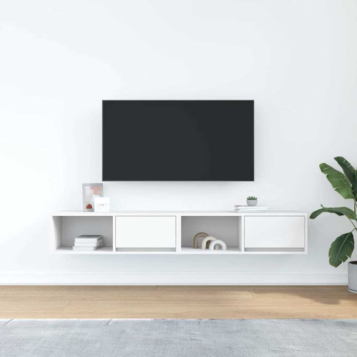 Dulapuri TV 2 buc Alb 80x31x25,5 cm Lemn prelucrat - WALTI WALTI