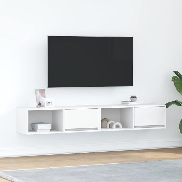 Dulapuri TV 2 buc Alb 80x31x25,5 cm Lemn prelucrat - WALTI WALTI