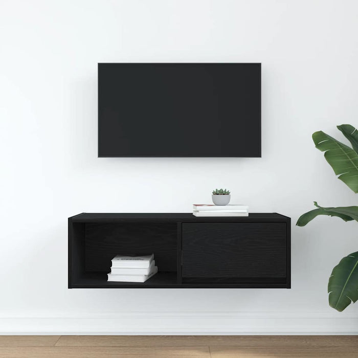 Dulap TV Stejar negru 80x31x25,5 cm Lemn prelucrat - WALTI WALTI