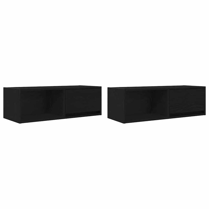 Dulapuri TV 2 buc Stejar negru 80x31x25,5 cm Lemn prelucrat - WALTI WALTI