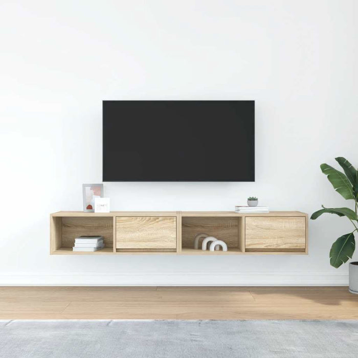 Dulapuri TV 2 buc Stejar Sonoma 80x31x25,5 cm Lemn prelucrat - WALTI WALTI