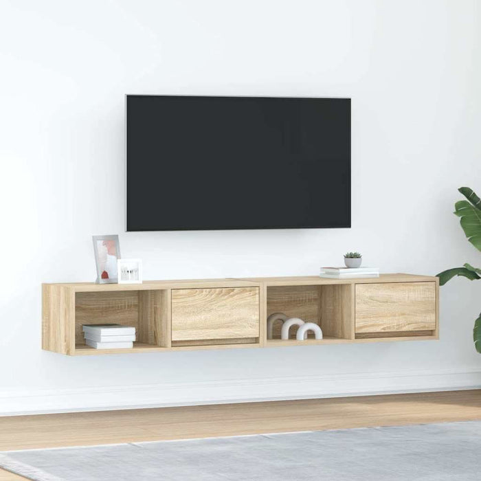 Dulapuri TV 2 buc Stejar Sonoma 80x31x25,5 cm Lemn prelucrat - WALTI WALTI