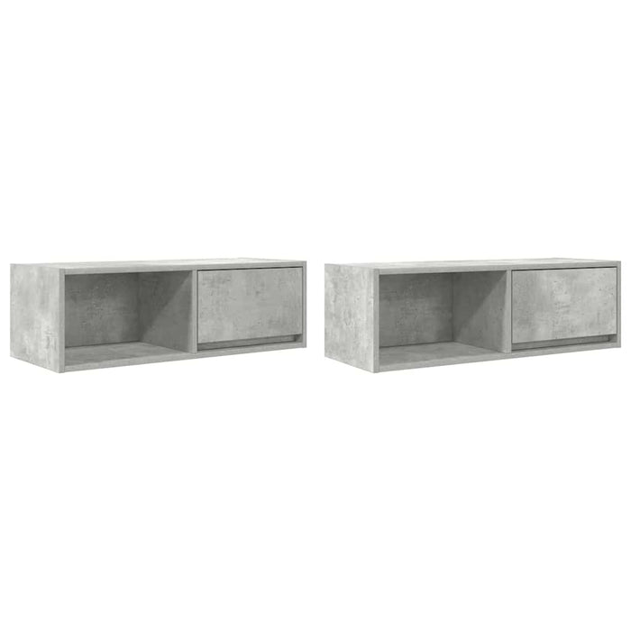 Dulapuri TV 2 buc Beton Gri 80x31x25,5 cm Lemn prelucrat - WALTI WALTI
