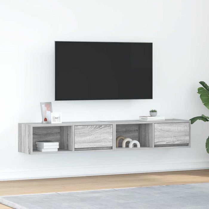Dulapuri TV 2 buc Gri Sonoma 80x31x25,5 cm Lemn prelucrat - WALTI WALTI
