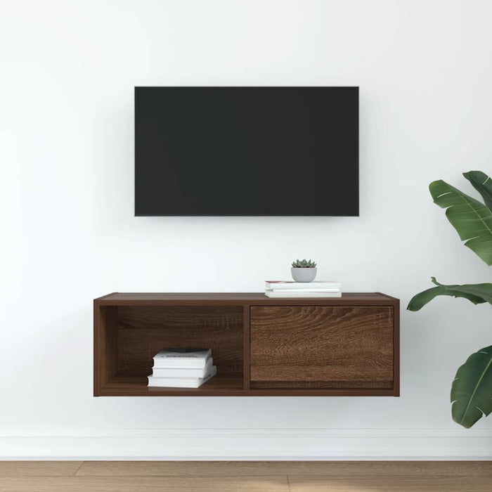 Dulap TV Stejar maro 80x31x25,5 cm Lemn prelucrat WALTI