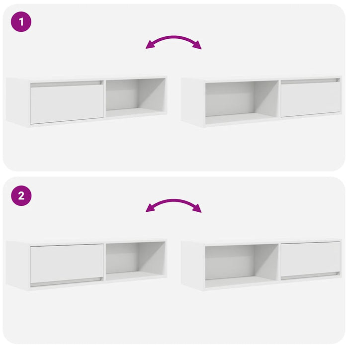 Dulap TV alb 100x31x25,5 cm lemn prelucrat - WALTI WALTI
