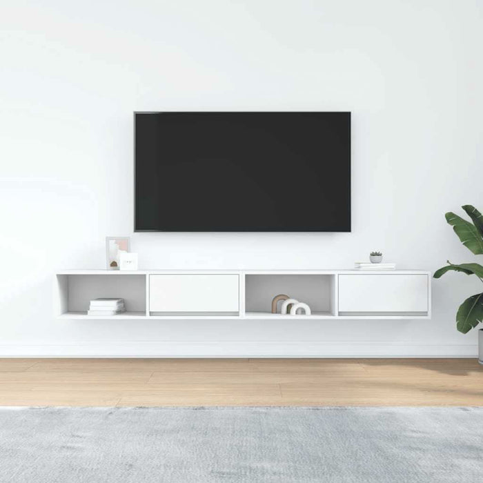 Dulapuri TV 2 buc Alb 100x31x25,5 cm Lemn prelucrat - WALTI WALTI