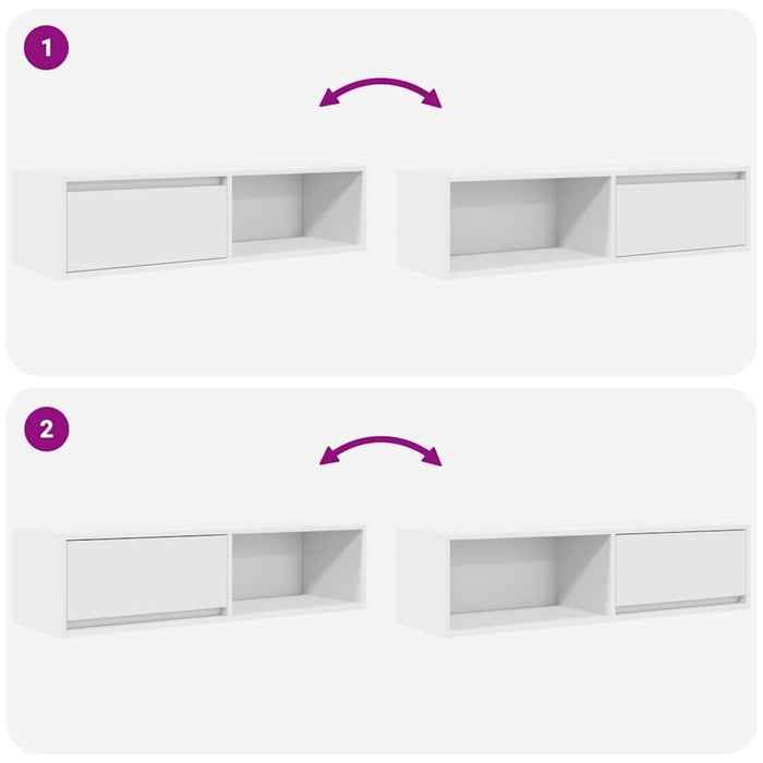 Dulapuri TV 2 buc Alb 100x31x25,5 cm Lemn prelucrat - WALTI WALTI