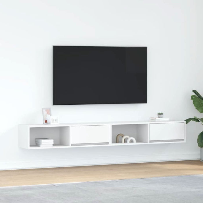 Dulapuri TV 2 buc Alb 100x31x25,5 cm Lemn prelucrat - WALTI WALTI