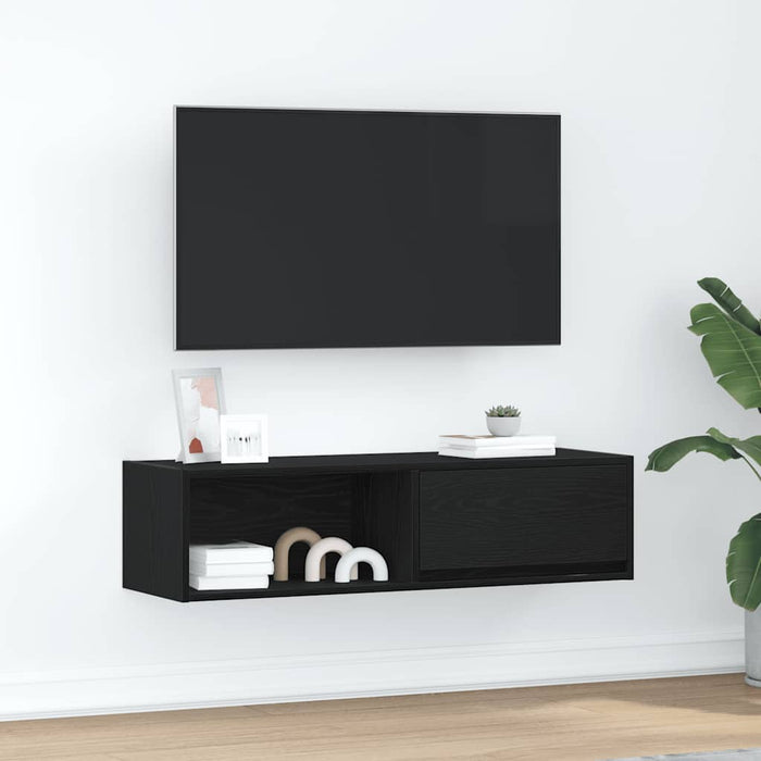 Dulap TV Stejar negru 100x31x25,5 cm Lemn prelucrat WALTI