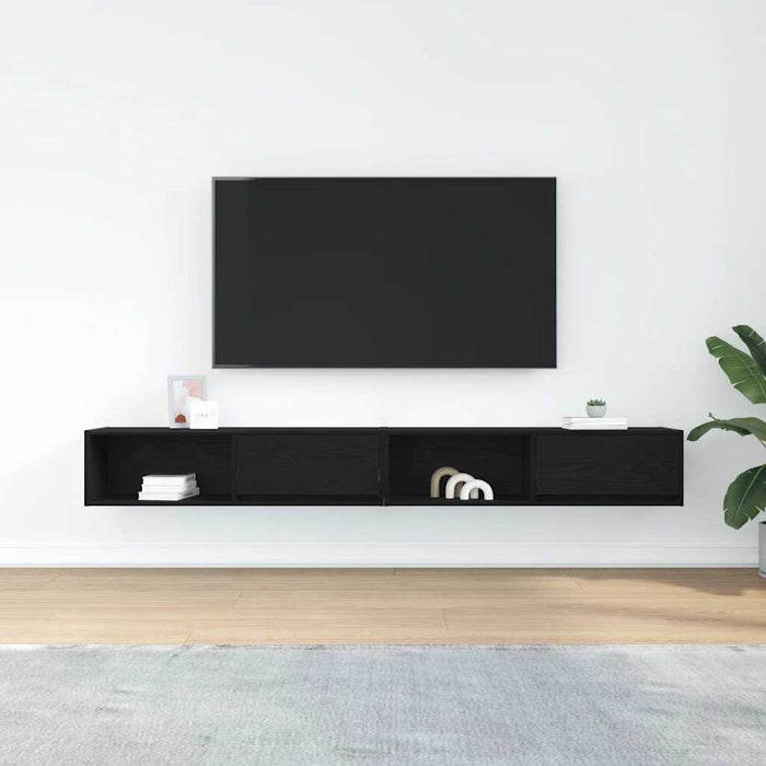 Dulapuri TV 2 buc Stejar negru 100x31x25,5 cm Lemn prelucrat - WALTI WALTI