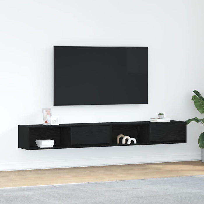 Dulapuri TV 2 buc Stejar negru 100x31x25,5 cm Lemn prelucrat - WALTI WALTI