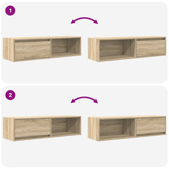 Comodă TV, stejar sonoma, 100x31x25,5 cm, lemn prelucrat - WALTI WALTI