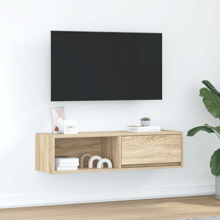 Comodă TV, stejar sonoma, 100x31x25,5 cm, lemn prelucrat - WALTI WALTI