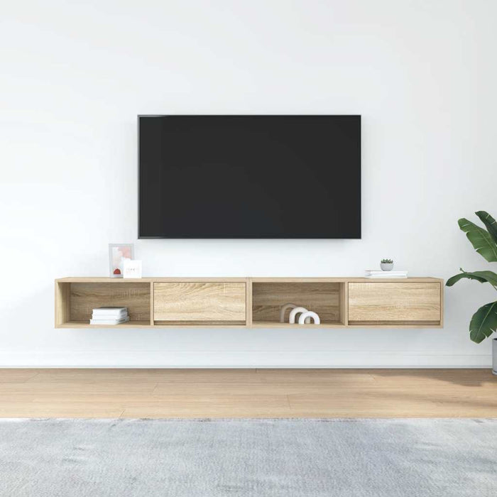 Dulapuri TV 2 buc Stejar Sonoma 100x31x25,5 cm Lemn prelucrat - WALTI WALTI