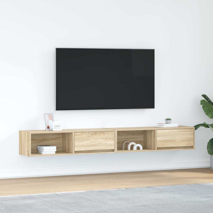 Dulapuri TV 2 buc Stejar Sonoma 100x31x25,5 cm Lemn prelucrat - WALTI WALTI