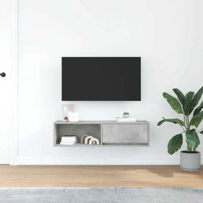 Comodă TV, gri beton, 100x31x25,5 cm, lemn prelucrat - WALTI WALTI