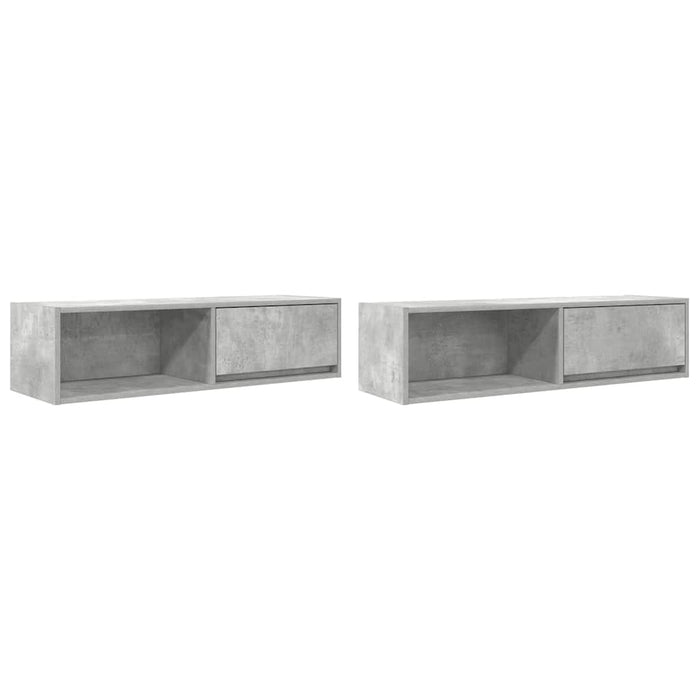 Dulapuri TV 2 buc Beton Gri 100x31x25,5 cm Lemn prelucrat - WALTI WALTI