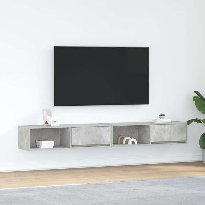 Dulapuri TV 2 buc Beton Gri 100x31x25,5 cm Lemn prelucrat - WALTI WALTI