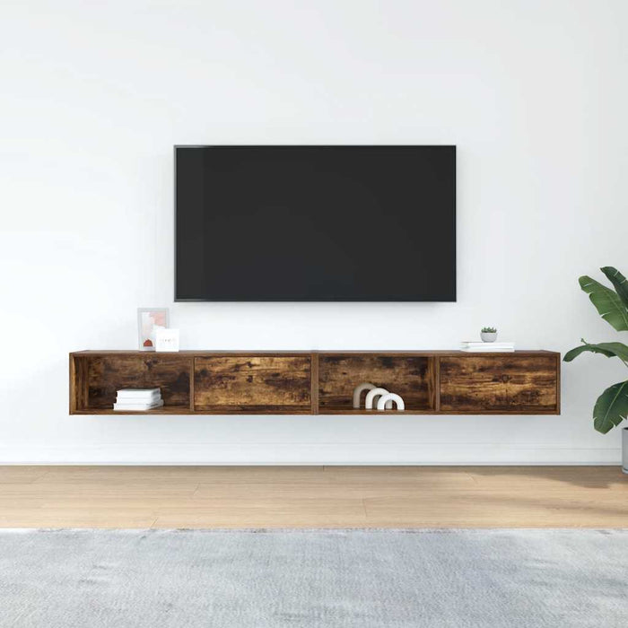 Dulapuri TV 2 buc Stejar afumat 100x31x25,5 cm Lemn prelucrat - WALTI WALTI