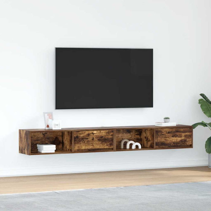 Dulapuri TV 2 buc Stejar afumat 100x31x25,5 cm Lemn prelucrat - WALTI WALTI
