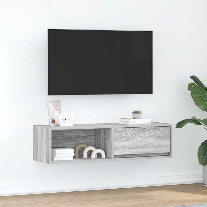 Dulap TV Gri Sonoma 100x31x25,5 cm lemn prelucrat - WALTI WALTI