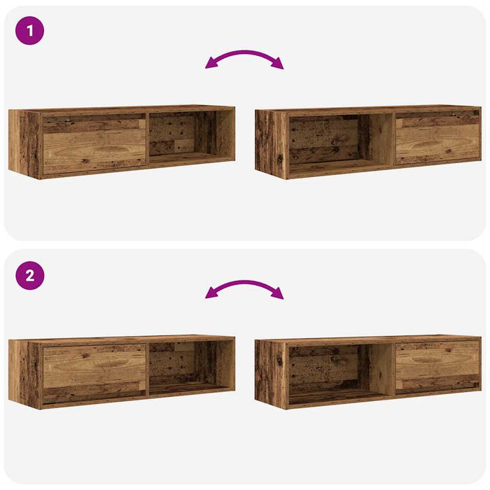 Dulap TV Lemn vechi 100x31x25,5 cm Lemn prelucrat WALTI