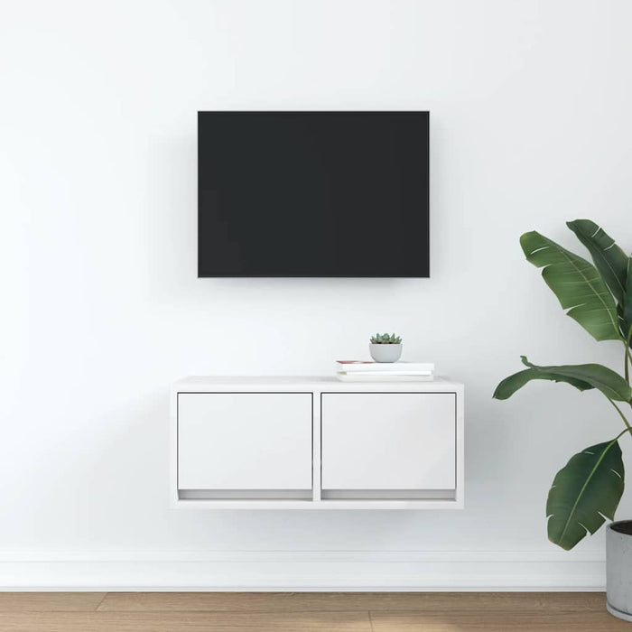 Comodă TV, alb, 60x31x25,5 cm, lemn prelucrat - WALTI WALTI