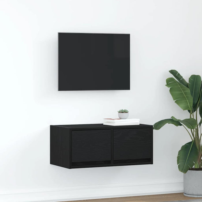 Dulap TV Stejar negru 60x31x25,5 cm Lemn prelucrat - WALTI WALTI