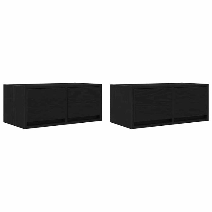 Dulapuri TV 2 buc stejar negru 60x31x25,5 cm lemn prelucrat - WALTI WALTI