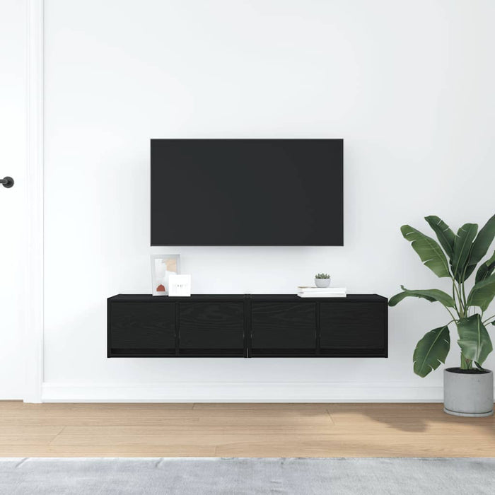 Dulapuri TV 2 buc stejar negru 60x31x25,5 cm lemn prelucrat - WALTI WALTI