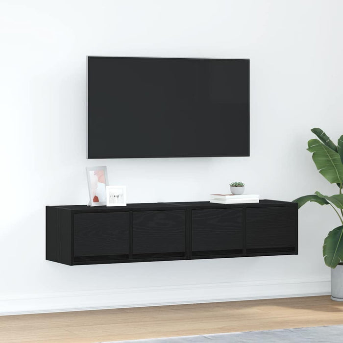 Dulapuri TV 2 buc stejar negru 60x31x25,5 cm lemn prelucrat - WALTI WALTI
