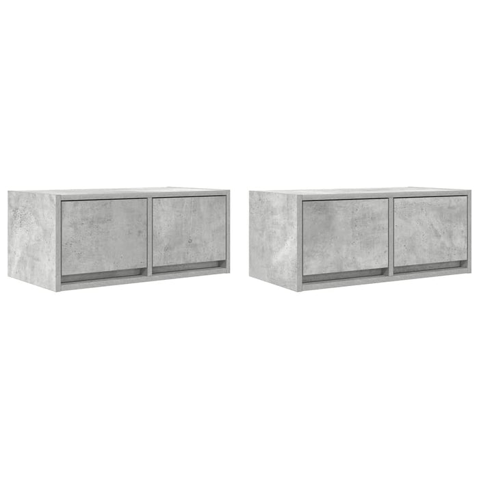 Dulapuri TV 2 buc Beton Gri 60x31x25,5 cm Lemn prelucrat - WALTI WALTI