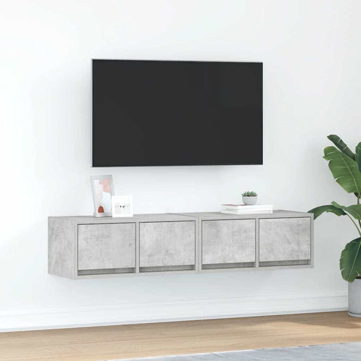 Dulapuri TV 2 buc Beton Gri 60x31x25,5 cm Lemn prelucrat - WALTI WALTI