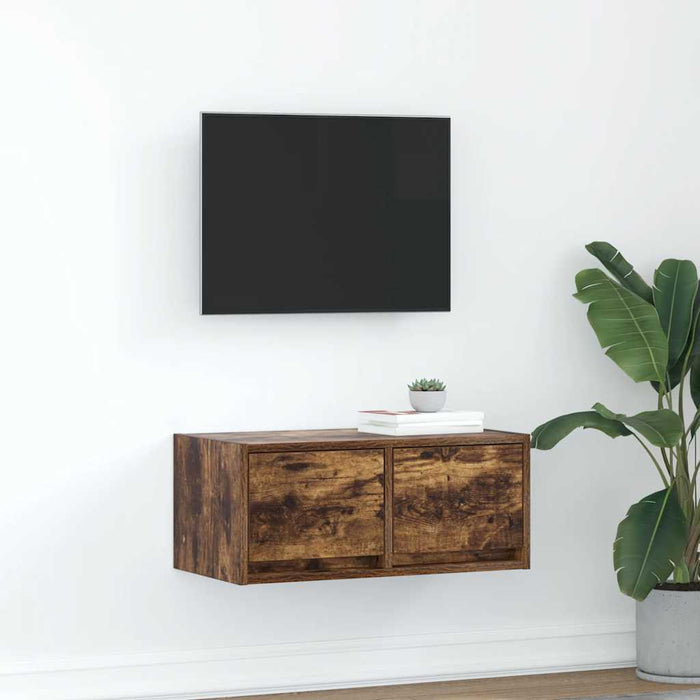 Dulap TV stejar afumat 60x31x25,5 cm din lemn de prelucrare - WALTI WALTI