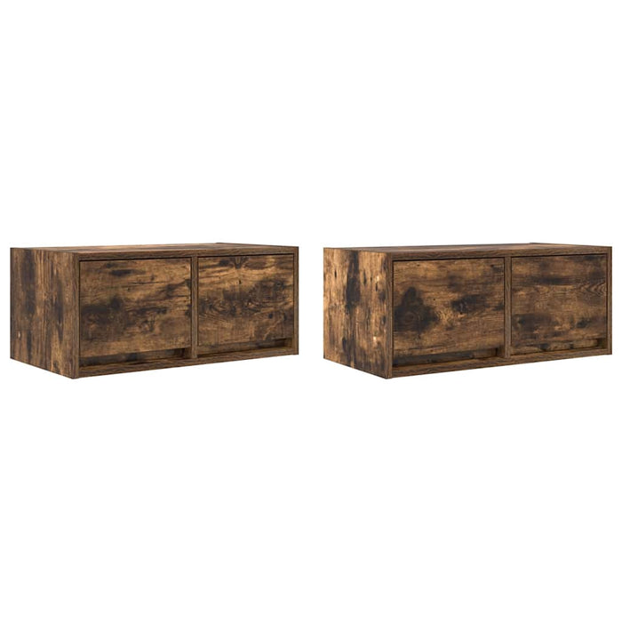 Dulapuri TV 2 buc Stejar afumat 60x31x25,5 cm Lemn prelucrat - WALTI WALTI