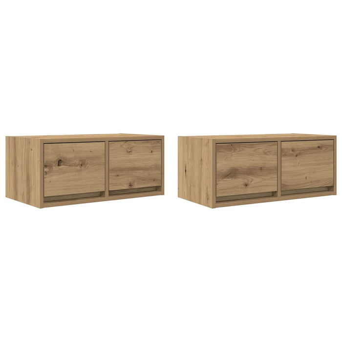 Dulapuri TV 2 buc Stejar Artisan 60x31x25,5 cm Lemn prelucrat - WALTI WALTI